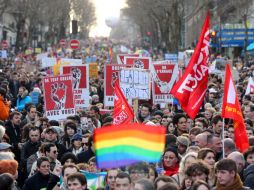 La colorida manifestación busca superar las cifras de la marcha en apoyo al proyecto de Hollande en diciembre pasado. AFP /
