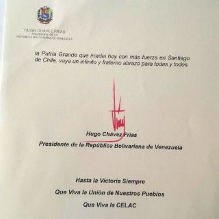 Hugo Chávez envía carta a la Celac