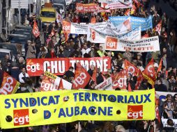 Vista de la marcha que se realiza en la ciudad de Marsella. AFP /