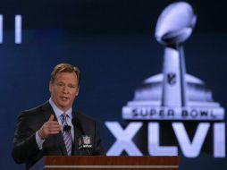 Roger Goodell dio una rueda de prensa a dos días del Super Bowl en Nueva Orleans. AP /