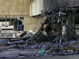 Aspecto del edificio administrativo B2 de la Torre de Pemex, después de la explosión que ocurrió el día de ayer. NTX /