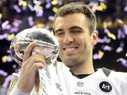 Flacco se convirtió en apenas el sexto quarterback en los 47 Super Bowl en lanzar para tres touchdowns en la primera mitad. EFE /