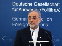 Akbar Salehi da un discurso en la Sociedad Alemana de Política Exterior. AFP /