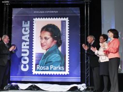 La estampilla a gran escala fue develada en el Día Nacional del Valor en el museo Henry Ford. AFP /