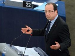 El presidente de Francia, Francois Hollande durante su participación en el Parlamento Europeo. AFP /