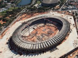 Vista del Mineirao cuando aún se encontraba en construcción. AP /