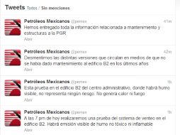 En la cuenta de Pemex en Twitter indican que entregaron la información de mantenimiento a la PGR. TOMADA DE @pemex  /
