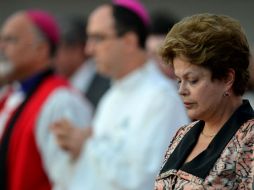 La presidenta Dilma Rousseff participa en Brasilia en un homenaje a las víctimas del incendio. AFP /