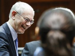 El presidente del Consejo Europeo, Herman Van Rompuy, en la cumbre del Consejo Europeo, para cerrar el presupuesto europeo. EFE /