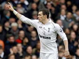 Gareth Bale del Tottenham celebra una de sus anotaciones. EFE /