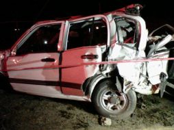 Apariencia del vehículo Suzuki blanco colisionado.. EL INFORMADOR /