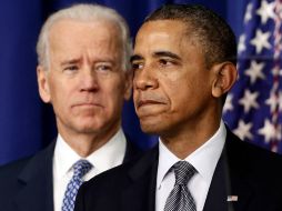 El presidente estadunidense Barack Obama (d) y el vice presidente, Joe Biden (i). ARCHIVO /