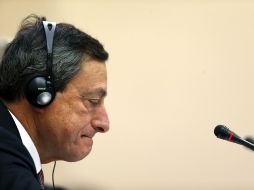 El presidente del Banco Central Europeo (BCE), Mario Draghi, en una conferencia de prensa. EFE /