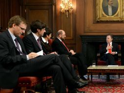 Martin Schulz y Juan Manuel Santos dialogan sobre las guerrillas. EFE /