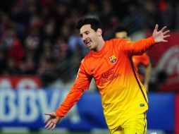 Lionel Messi llega a 301 goles anotados en su carrera con el cuadro culé. AFP /