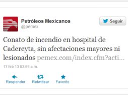 Pemex dio a conocer la noticia a través de Twitter. TOMADA DE @pemex  /
