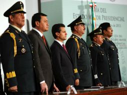 El Presidente encabezó la celebración del Día del Estado Mayor Presidencial este día en Los Pinos. NTX /