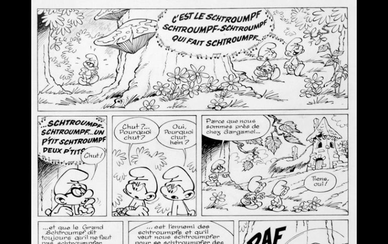 Los personajes de Peyo, los Pitufos, en subasta. EFE /