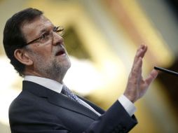 El presidente del Gobierno, Mariano Rajoy, durante su primer debate sobre el estado de la nación al frente del Ejecutivo. EFE /