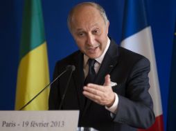 El ministro francés de Asuntos Exteriores, Laurent Fabius, comparece en una rueda de prensa en París. EFE /