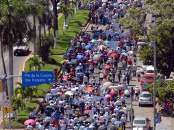 Secciones del SNTE de la República se han manifestado en las calles mostrando su inconformidad con la Reforma. ARCHIVO /
