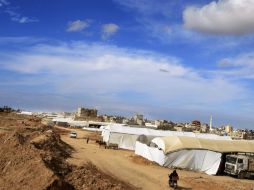 Una vista general muestra los túneles de contrabando en la frontera entre Gaza y Egipto en Rafah. EFE /