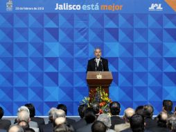 El día de ayer, Emilio González dio su discurso de despedida en Palacio de Gobierno.  /