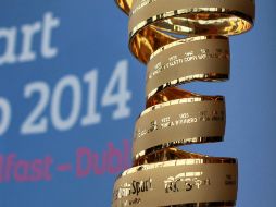 Este es el trofeo a ganar en la próxima competencia del Giro de Italia. AFP /