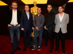 Directores y productores de las nominadas a Mejor Película Extranjera. Sandberg, Roenning, Arcel, Nguyen y Larrain. AFP /