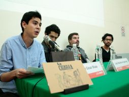 Julio César Rivas, Luis Vicente de Aguinaga, Héctor Hernández Montecinos y Rubén Gil en la presentación de ''La Cigarra''. EL INFORMADOR /