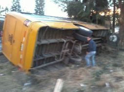 El autobús se estrelló en contra de un árbol.  /