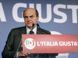 Bersani enumeró una serie de medidas que llevaba en su programa electoral y que pretende llevar al Parlamento. EFE /