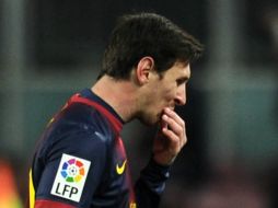 Messi no tiene una buena participación en el último duelo de los culés y hoy se declara enfermo. AFP /