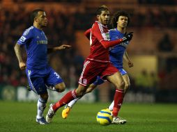 Acción del partido entre el Chelsea y el Middlesbrough. AP /