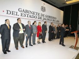 Zamora presenta al nuevo gabinete estatal.  /