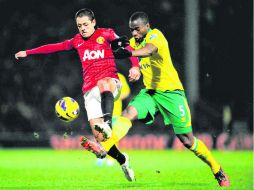 Aunque Javier Hernández no ha sido titular en el Manchester United, es un relevo de lujo para Alex Ferguson. MEXSPORT /