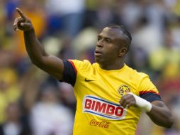 Christian Benítez logra 'secar la polvora' y anota los tres goles en la victoria de las Águilas. AP /