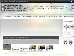 Aspecto actual de la página de Internet del Congreso del Estado ESPECIAL /