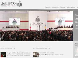 Aspecto actual de la página del Gobierno del Estado de Jalisco. ESPECIAL /