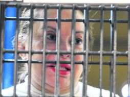 Elba Esther, el día en que se le informaron los cargos en el penal de Santa Martha. AFP /