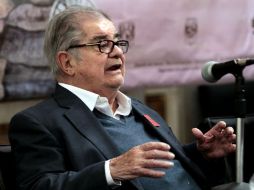 Entre los eventos se presentó el libro ''Ángel María Garibay: la Rueda y el Río'' de Miguel León Portilla. NTX /