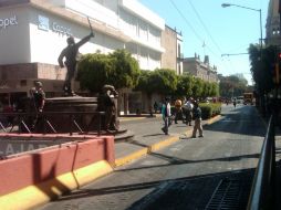 Avenida Hidalgo está cerrada por la visita del Presidente de la República a la ciudad.  /