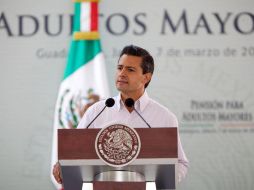 El Presidente Enrique Peña Nieto anuncia en Guadalajara el programa de Pensión para Adultos Mayores. ESPECIAL /