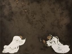 Fotografía cedida por la Fundació Antoni Tàpies de la obra Espai-visio (1996), , del artista catalán Antoni Tàpies. EFE /