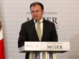 Luis Videgaray señala que realizarán  reformas a la Ley de Planeación para transversalizar la igualdad de género. NTX /