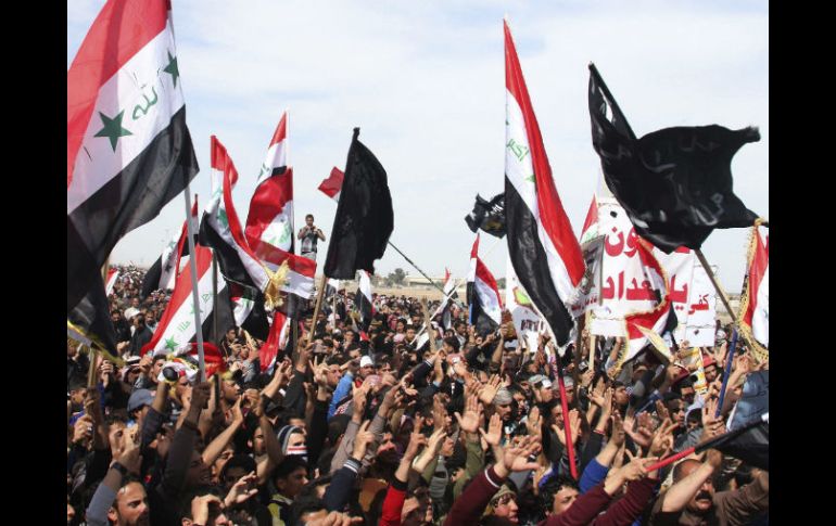 Los suníes protestan contra la marginación que dicen que sufren por parte del Gobierno de el chií Nuri al Maliki. EFE /