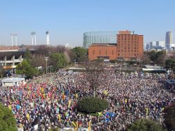 La manifestación anti nuclear tuvo un gran poder de convocatoria. EFE /