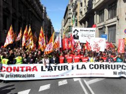En Barcelona se llevó a cabo la protesta más numerosa, con 66 mil personas. EFE /