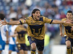 Martín Bravo fue el autor del gol con el que Pumas llega a siete juegos sin perder en el torneo. MEXSPORT /