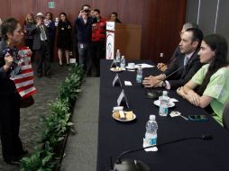 La bloguera Yoani Sánchez imparte una conferencia sobre la importancia de la libertad de expresión en el Senado. AFP /